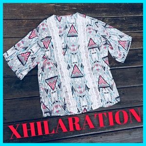 XHILARATION Tribal Print Kimono